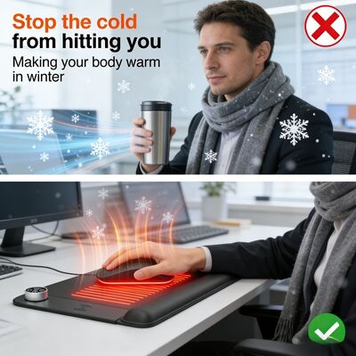 Настроить защиту от перегрева подогреваемой подставки для мыши с беспроводной зарядкой и упором для запястья. Интеллектуальная подогреваемая подставка для мыши