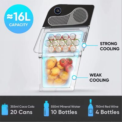 New Portable Compact Compressor Vehicle Mini Car Refrigerator Tesla Model Y 16L Capacity Digital Display Frost-Free USB Port Low
