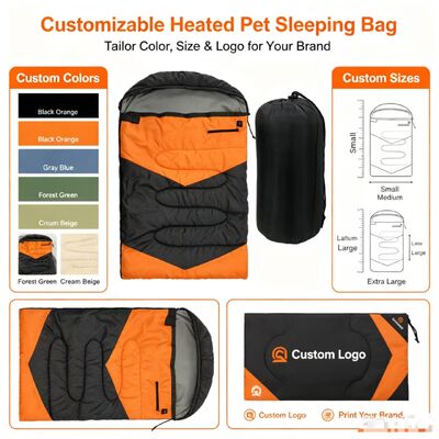 Custom OEM ODM Heated Dog Sleeping Bag 3‐Level Adjustable Temperature, Private Label Hollow Cotton Pet Sleeping Bag 71*108cm, Custom Logo & Packaging for Camping Travel Home Outdoor, CE FCC Certified (Сертификат CE FCC), специально разработанный для собак и животных.