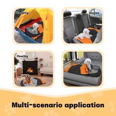Custom OEM ODM Heated Dog Sleeping Bag 3‐Level Adjustable Temperature, Private Label Hollow Cotton Pet Sleeping Bag 71*108cm, Custom Logo & Packaging for Camping Travel Home Outdoor, CE FCC Certified (Сертификат CE FCC), специально разработанный для собак и животных.