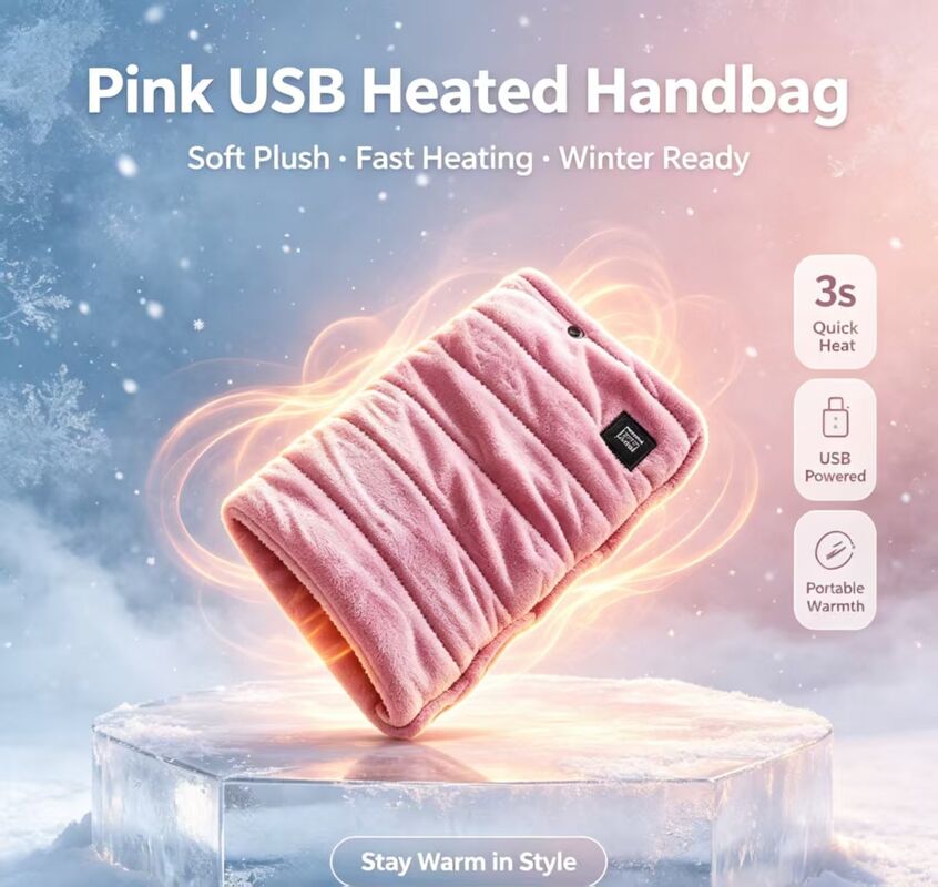Портативная грелка для рук с питанием от USB, мягкая шелковистая поверхность, функция постоянного нагрева, легкий компактный дизайн и защита безопасности