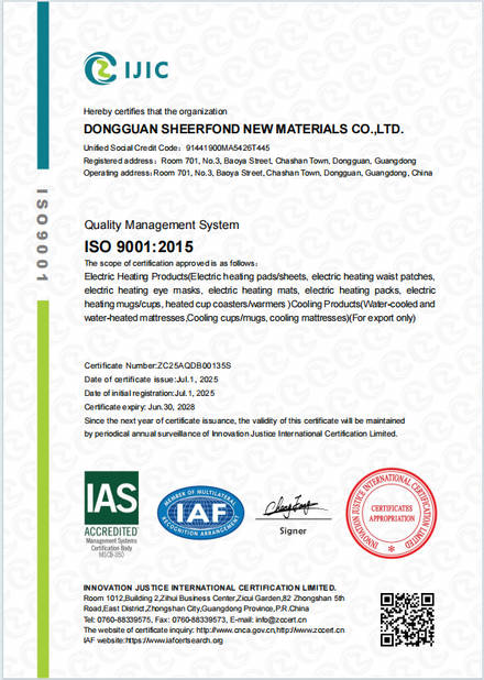 Китай Dongguan Sheerfond New Materials Co., Ltd. Сертификаты